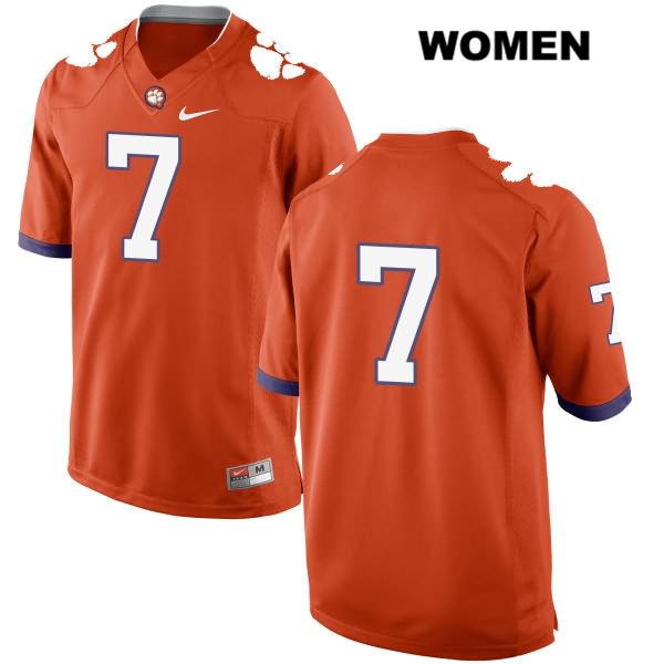 Women's Clemson Tigers #7 Austin Bryant Stitched Orange Authentic Nike No Name NCAA College Football Jersey TDV3546ZE